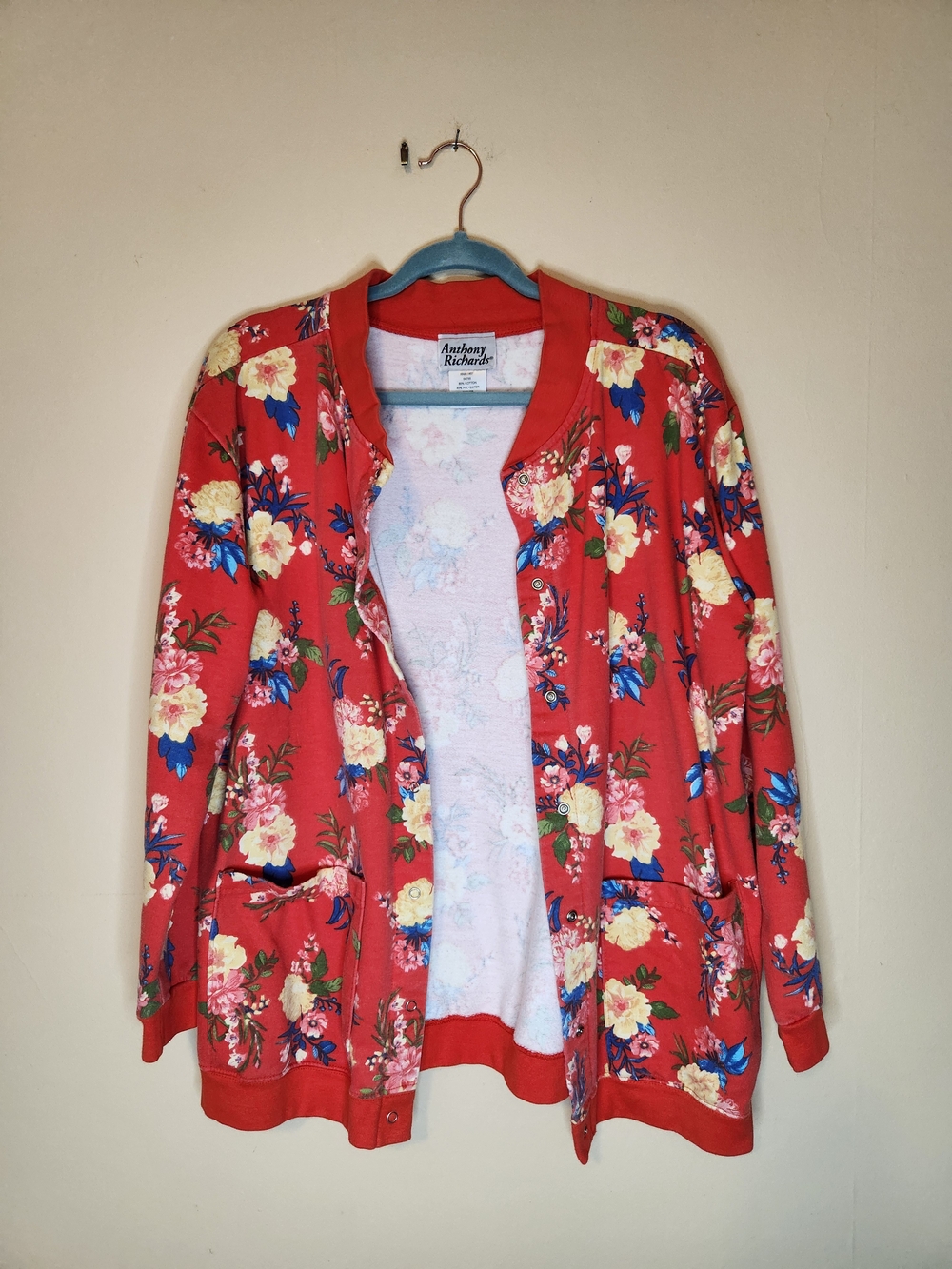Anthony Richards Red Floral Cardigan Jacket